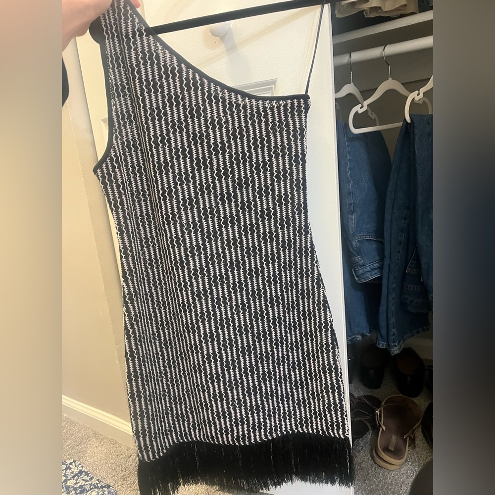 Mango Black and White Knit Sweater